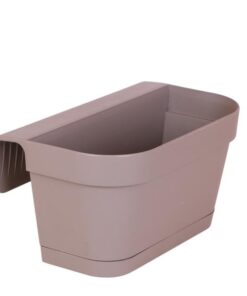 Kolibri Home | Kunststoff-Balkonpflanze taupe mit Aufhängesystem – 36 cm breit