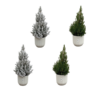 2x Kerstboom + 2x Kerstboom met sneeuw inclusief elho Vibes Fold Round wit Ø22 – 60 cm