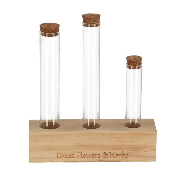 Wooden Dried flower stand – Tube M – Flowers and Herbs + Dried Floral Arrangement