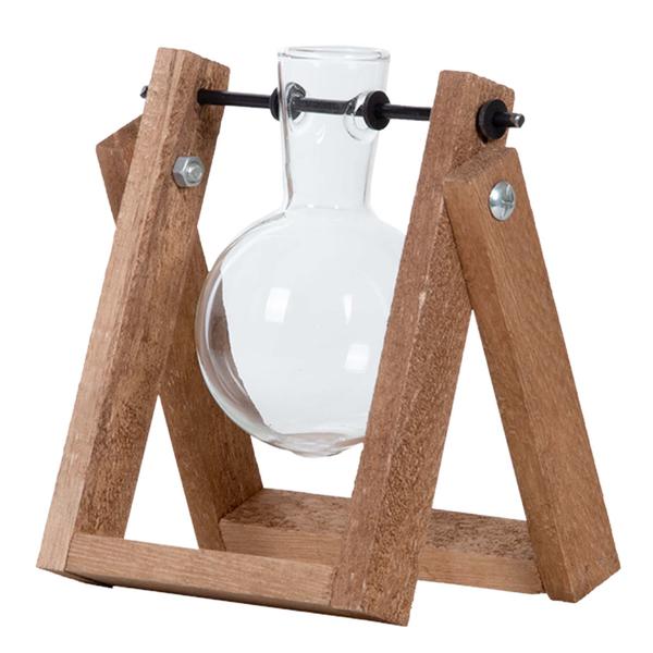 Cutting Stand – 1 glass vase – Hydroponic vase for cuttings – Wooden – Cultivation station