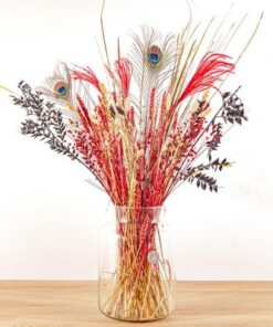 Droogbloemen boeket – Red & Gold – Droogboeket – 70 cm