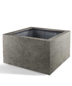 Pot Grigio Low Cube Natural Concrete – D60 x H40