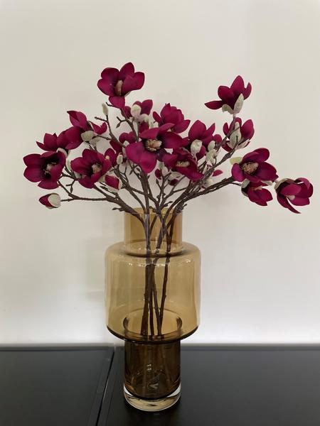 Kunstbloemen – Magnolia bloem Paars x8 -65cm