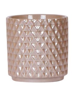 Kolibri Home | Diamond Pearl Dekotopf – Sand – Ø9 cm