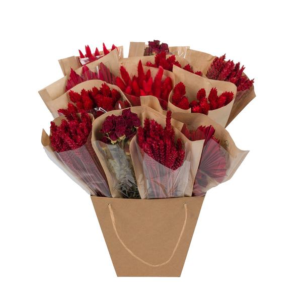 Getrocknete Blumen – Dried Mono Mix – Red (Rot) – ↕50 cm