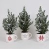 Picea Conica + Schnee + Weinachtsbecher – Weihnachtsbaum – 3 Stücke – Ø12cm – ↕35cm